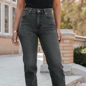 We the Free People Black Pacifica Straight Leg Jeans